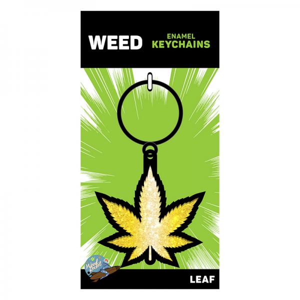 Weed Keychain Gold Glitter Marijuana Leaf Sex Toy Product
