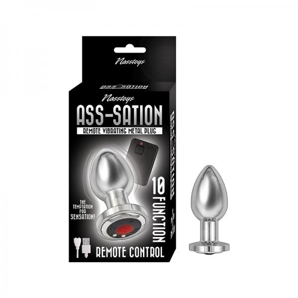 Ass-sation Remote Vibrating Metal Plug Silver Sex Toy Product