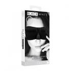 Ouch! Black & White Satin Curvy Eye Mask With Elastic Straps Black Sex Toy Product