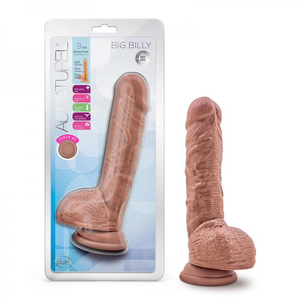 Au Naturel Big Billy Dildo 9 In. Mocha Sex Toy Product