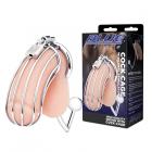 Blue Line Metal Cock Cage With Anal Stimulator Sex Toy Product
