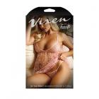 Vixen On Your Mind Embroidered Sheer Mesh Babydoll & G-string Panty Light Pink L/xl Sex Toy Product