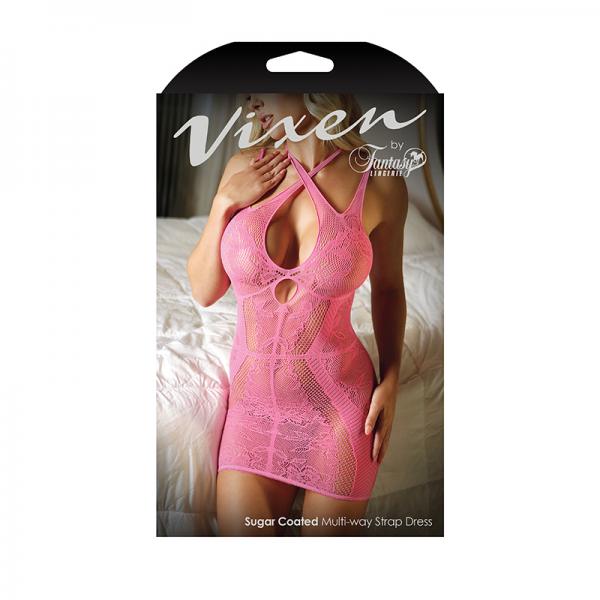 Vixen Sugar Coated Multi-way Strap Dress Pink L/xl Sex Toy Product