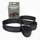Spartacus  Wrist To Thigh Cuffs Neoprene Black Sex Toy Product