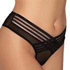Dreamgirl Mesh Thong With Shadow Stripe Elastic Front Detail Black Xl Sex Toy Product