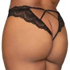 Dreamgirl Lace Tanga Open-crotch Panty And Elastic Open Back Detail Black 1x Sex Toy Product