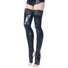 Coquette Stay-up Toeless Wetlook Stockings Black Osq Sex Toy Product