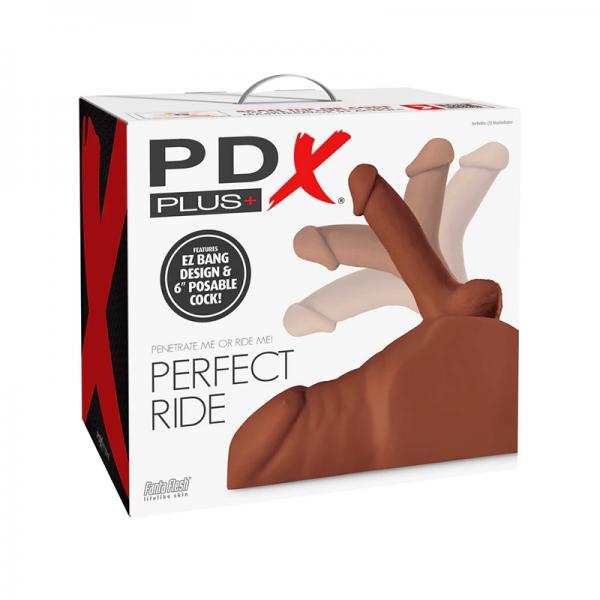 Pdx Plus Perfect Ride Dildo And Masturbator Brown Sex Toy Product