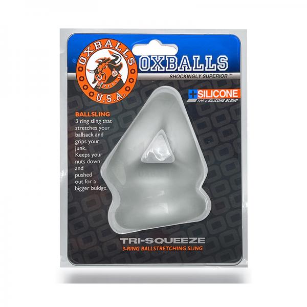 Oxballs Tri-squeeze Cocksling And Ballstretcher Clear Ice Sex Toy Product