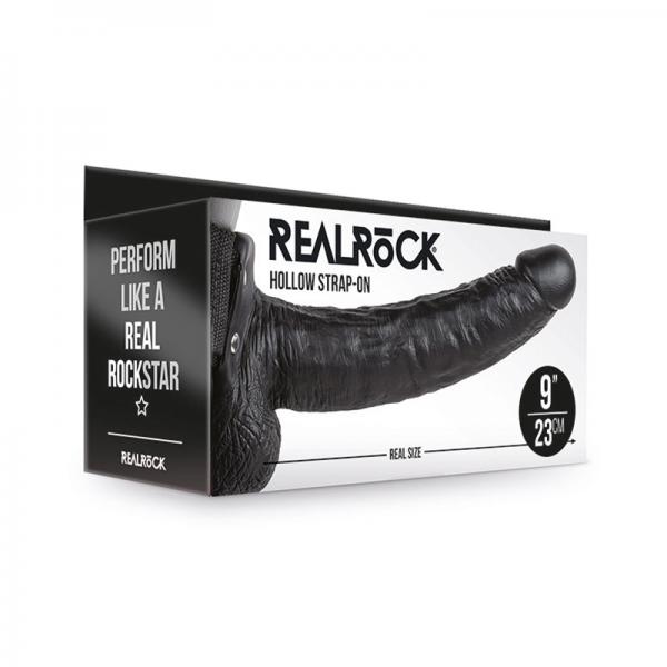 Realrock Hollow Strap-on With Balls 9 In. Chocolate Sex Toy Product