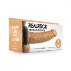 Realrock Vibrating Hollow Strap On With Balls 7 In. Mocha Sex Toy Product
