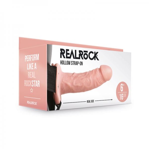 Realrock Hollow Strap-on Without Balls 6 In. Vanilla Sex Toy Product