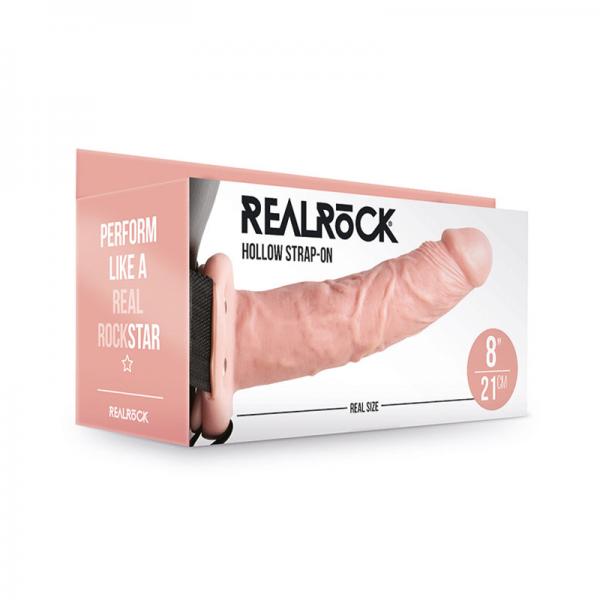Realrock Hollow Strap-on Without Balls 8 In. Vanilla Sex Toy Product