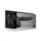 Ouch! Ribbed Hollow Strap-on With Balls 8 In. Black Sex Toy Product