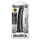 Realrock Slim Realistic Dildo With Suction Cup 7 In. Chocolate Sex Toy Product
