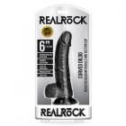 Realrock Curved Realistic Dildo With Balls And Suction Cup 6 In. Dark Sex Toy Product