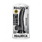 Realrock Curved Realistic Dildo With Balls And Suction Cup 7 In. Dark Sex Toy Product