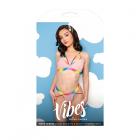 Vibes Make It Rain Caged Bralette & Panty With Booty Harness L/xl Rainbow Sex Toy Product
