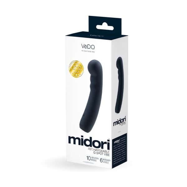 Vedo Midori Rechargeable G-spot Vibe Just Black Sex Toy Product