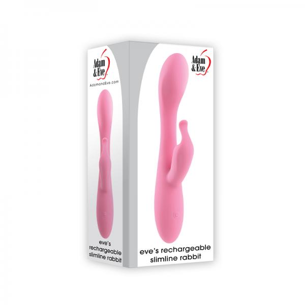Adam & Eve Eve's Rechargeable Slimline Rabbit Silicone Pink Sex Toy Product