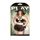 Play Spellbound Costume Strappy Pentagram Detail Bralette, Criss-cross Cutout Panty, Skirt & Hat 3x/ Sex Toy Product