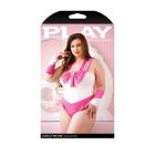 Play Cosplay With Me Sailor Costume Bodysuit With Snap Closure & Matching Arm Bands 1x/2x Pink Sex Toy Product