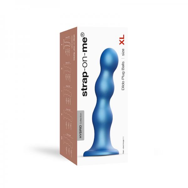 Strap-on-me Dildo Plug Balls Xl Metallic Blue Sex Toy Product