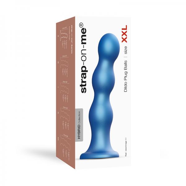 Strap-on-me Dildo Plug Balls Metallic Blue Xxl Sex Toy Product