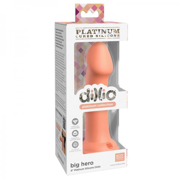 Dillio Platinum Big Hero Silicone Dildo 6 In. Peach Sex Toy Product