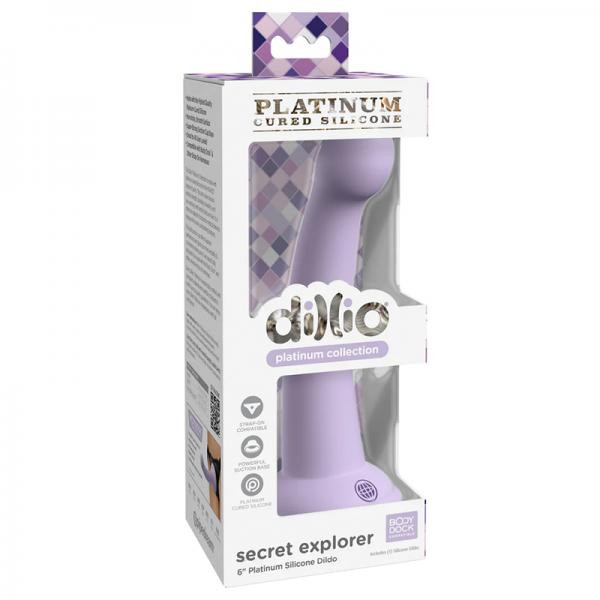Dillio Platinum Secret Explorer Silicone Dildo 6 In. Purple Sex Toy Product