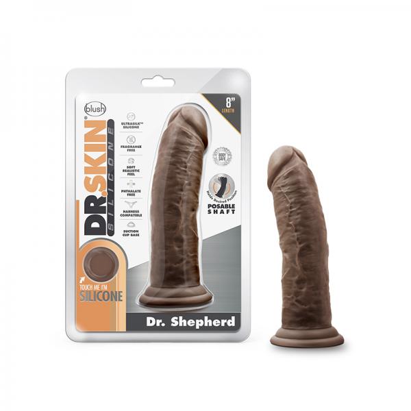 Dr. Skin Silicone Dr. Shepherd Dildo With Suction Cup 8 In. Chocolate Sex Toy Product