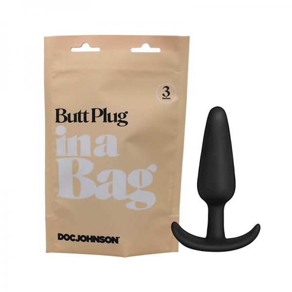 In A Bag Butt Plug 3in Black Sex Toy Product