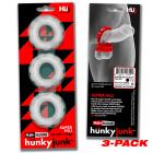 Hunkyjunk Superhuj 3-pack Cockrings Clear Ice Sex Toy Product