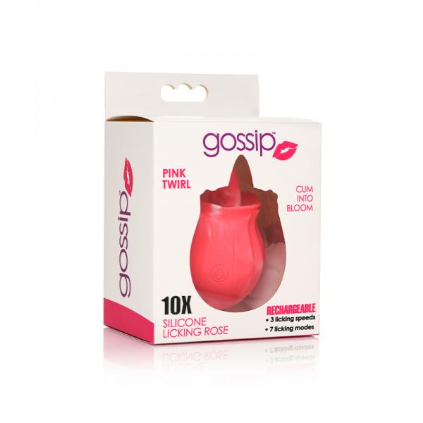 Gossip Tongue Tickler 10 Function Rechargeable Silicone Licking Rose Pink Sex Toy Product