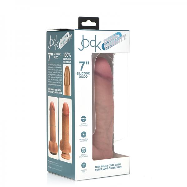 Jock Dual Density Silicone Dildo With Balls 7in Light Sex Toy Product
