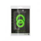 Ouch! Glow 2-piece Cock Ring Set - Glow In The Dark - Green Sex Toy Product