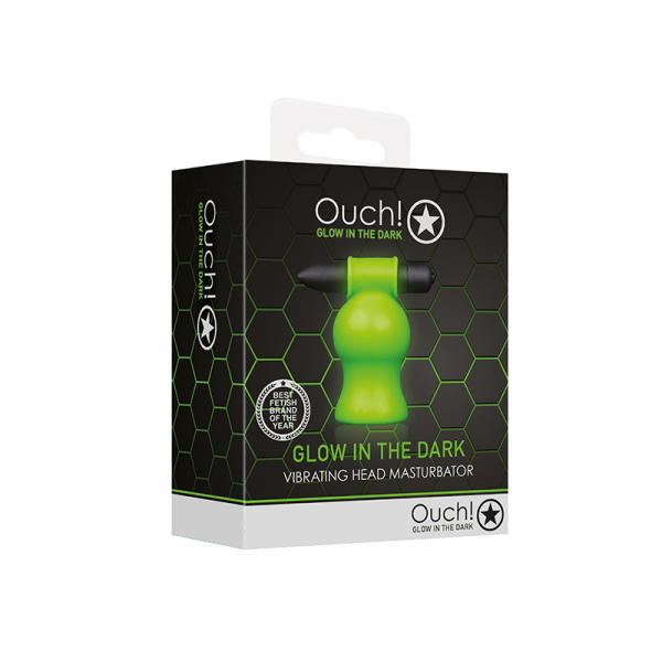Ouch! Glow Vibrating Head Masturbator - Glow In The Dark - Green Sex Toy Product