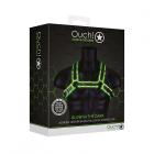 Ouch! Glow Buckle Bulldog Harness - Glow In The Dark - Green - L/xl Sex Toy Product
