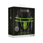Ouch! Glow Striped Jock Strap - Glow In The Dark - Green - L/xl Sex Toy Product