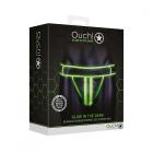 Ouch! Glow Striped Jock Strap - Glow In The Dark - Green - S/m Sex Toy Product