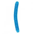 Realrock Glow In The Dark Double Dong 12 In. Dual-ended Dildo Neon Blue Sex Toy Product