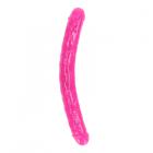 Realrock Glow In The Dark Double Dong 15 In. Dual-ended Dildo Neon Pink Sex Toy Product