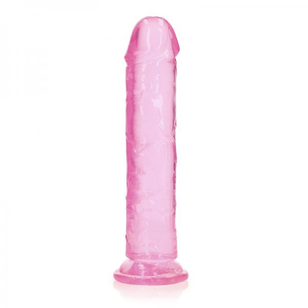 Realrock Crystal Clear Straight 9 In. Dildo Without Balls Pink Sex Toy Product