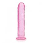 Realrock Crystal Clear Straight 9 In. Dildo Without Balls Pink Sex Toy Product