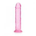 Realrock Crystal Clear Straight 11 In. Dildo Without Balls Pink Sex Toy Product