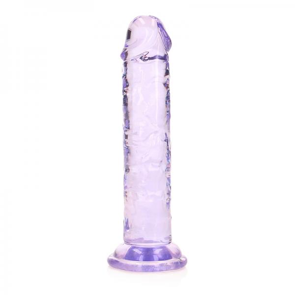 Realrock Crystal Clear Straight 6 In. Dildo Without Balls Purple Sex Toy Product