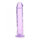 Realrock Crystal Clear Straight 10 In. Dildo Without Balls Purple Sex Toy Product