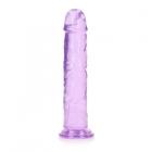 Realrock Crystal Clear Straight 11 In. Dildo Without Balls Purple Sex Toy Product