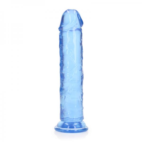 Realrock Crystal Clear Straight 8 In. Dildo Without Balls Blue Sex Toy Product