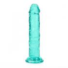 Realrock Crystal Clear Straight 6 In. Dildo Without Balls Turquoise Sex Toy Product